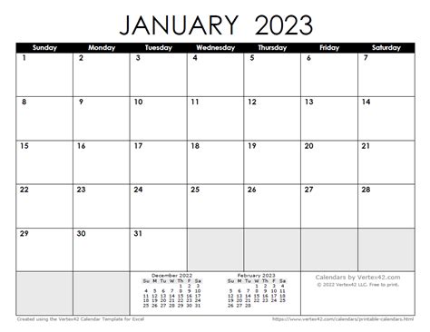 Vertex42 Com Calendar 2023